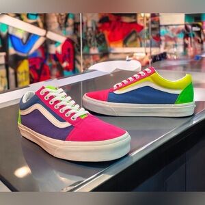 Vans Old Skool Color Block - Neon - Size 8.5